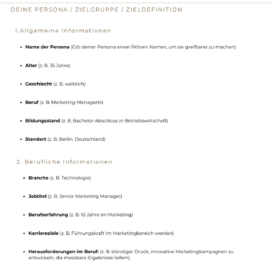 Persona & Zieldefinition