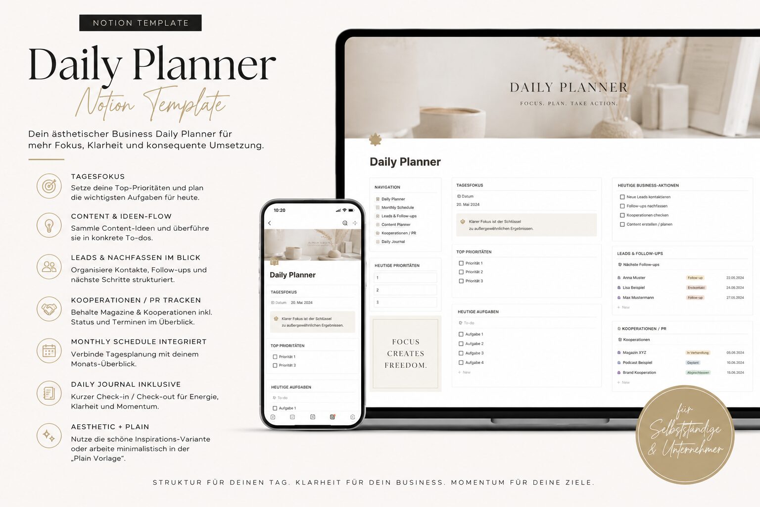 Daily Planner Notion Template – Mehr Fokus, Struktur & Produktivität – Bild 2