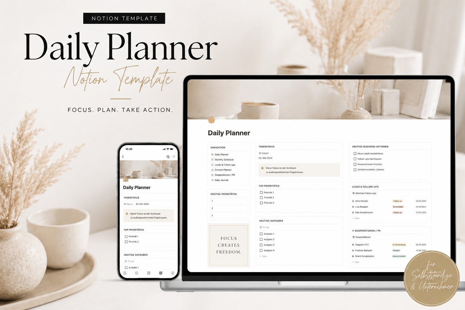 Daily Planner Notion Template – Mehr Fokus, Struktur & Produktivität